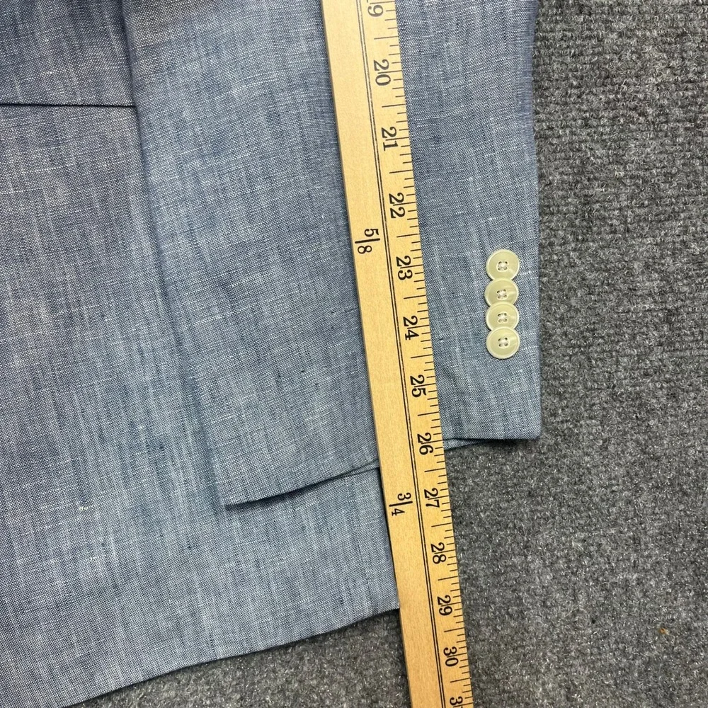 Jos A Bank 1905 Men 43 Long Tailored Fit 100% Linen Blazer Blue Textured